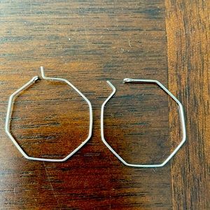 Octagon sterling silver earrings